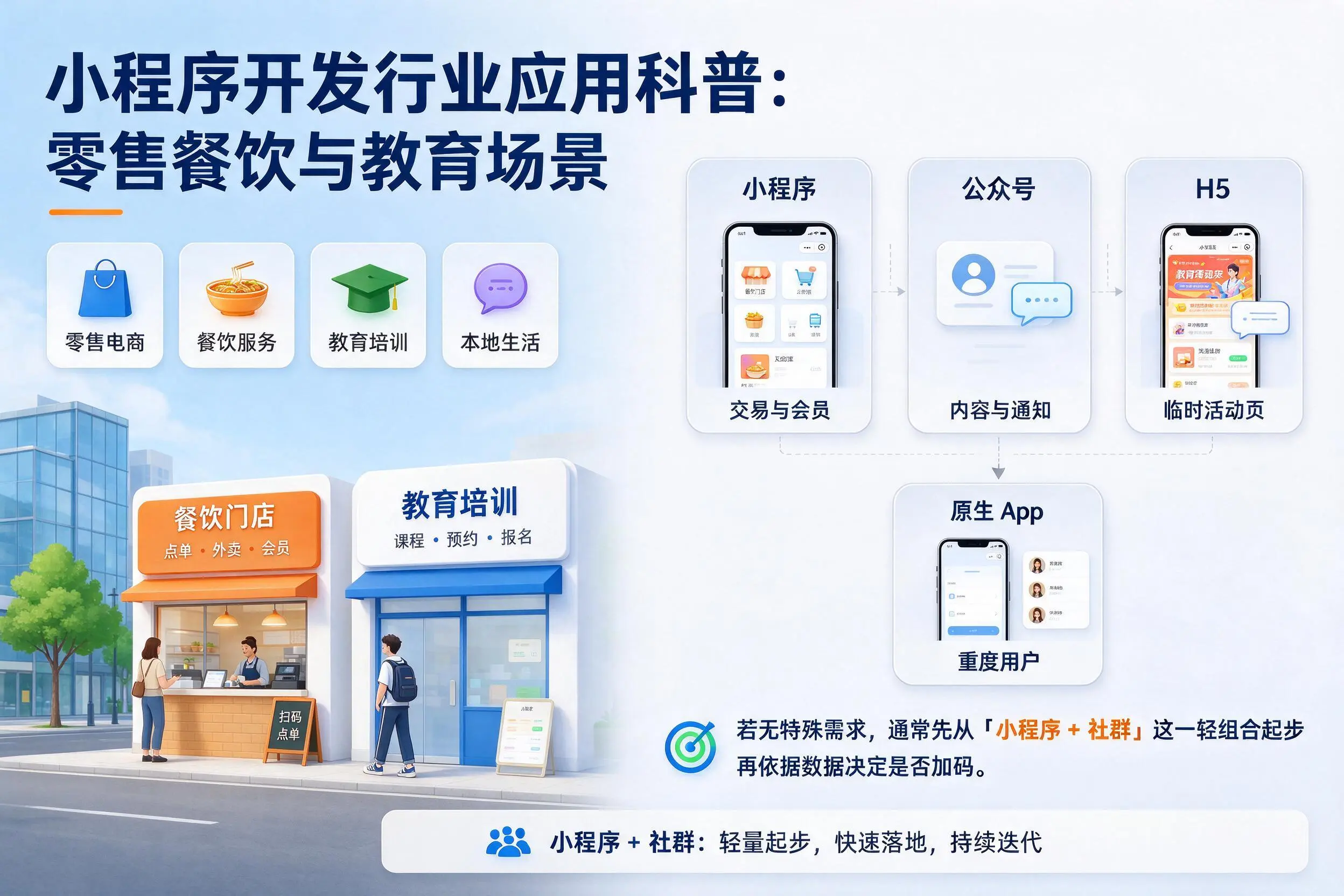 阳泉小程序开发行业应用科普:零售餐饮与教育场景