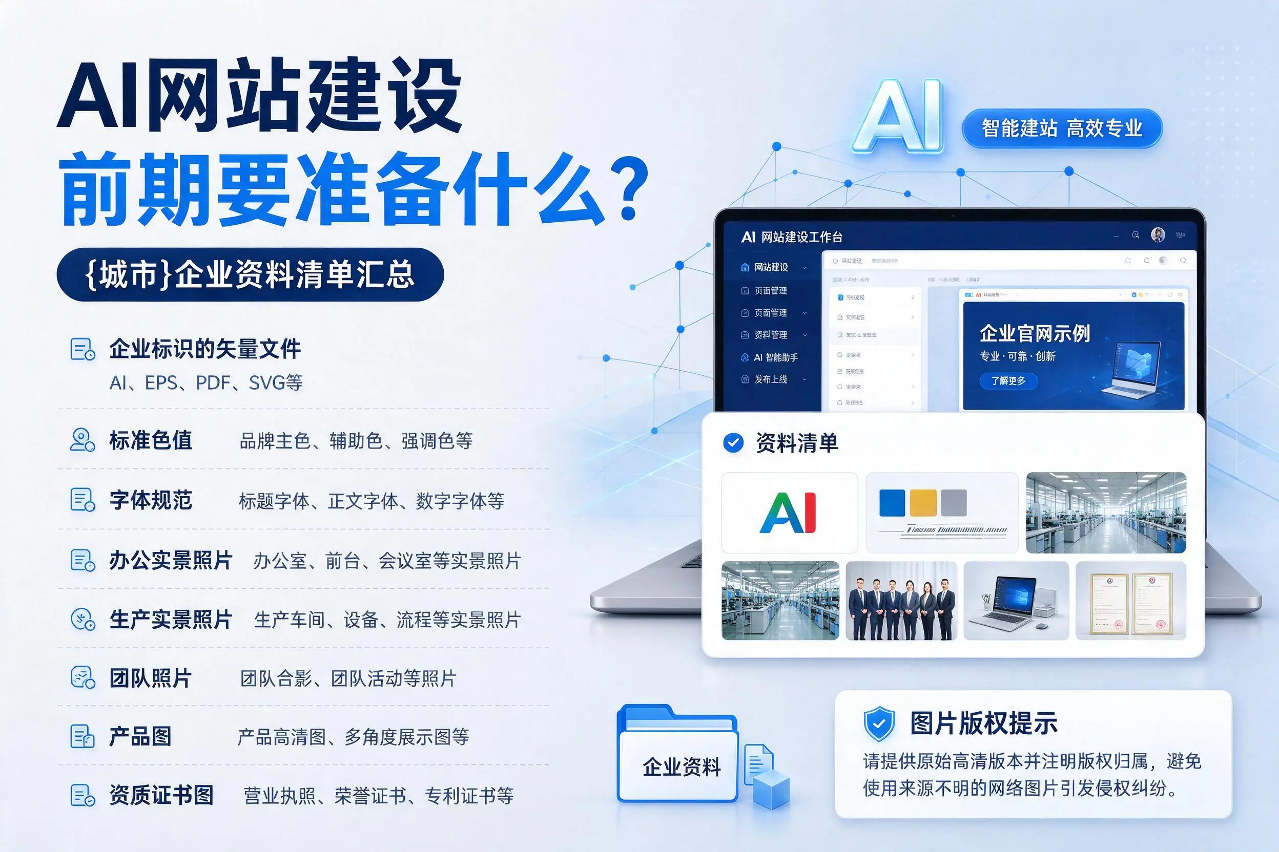 AI网站建设前期要准备什么？阳泉企业资料清单汇总