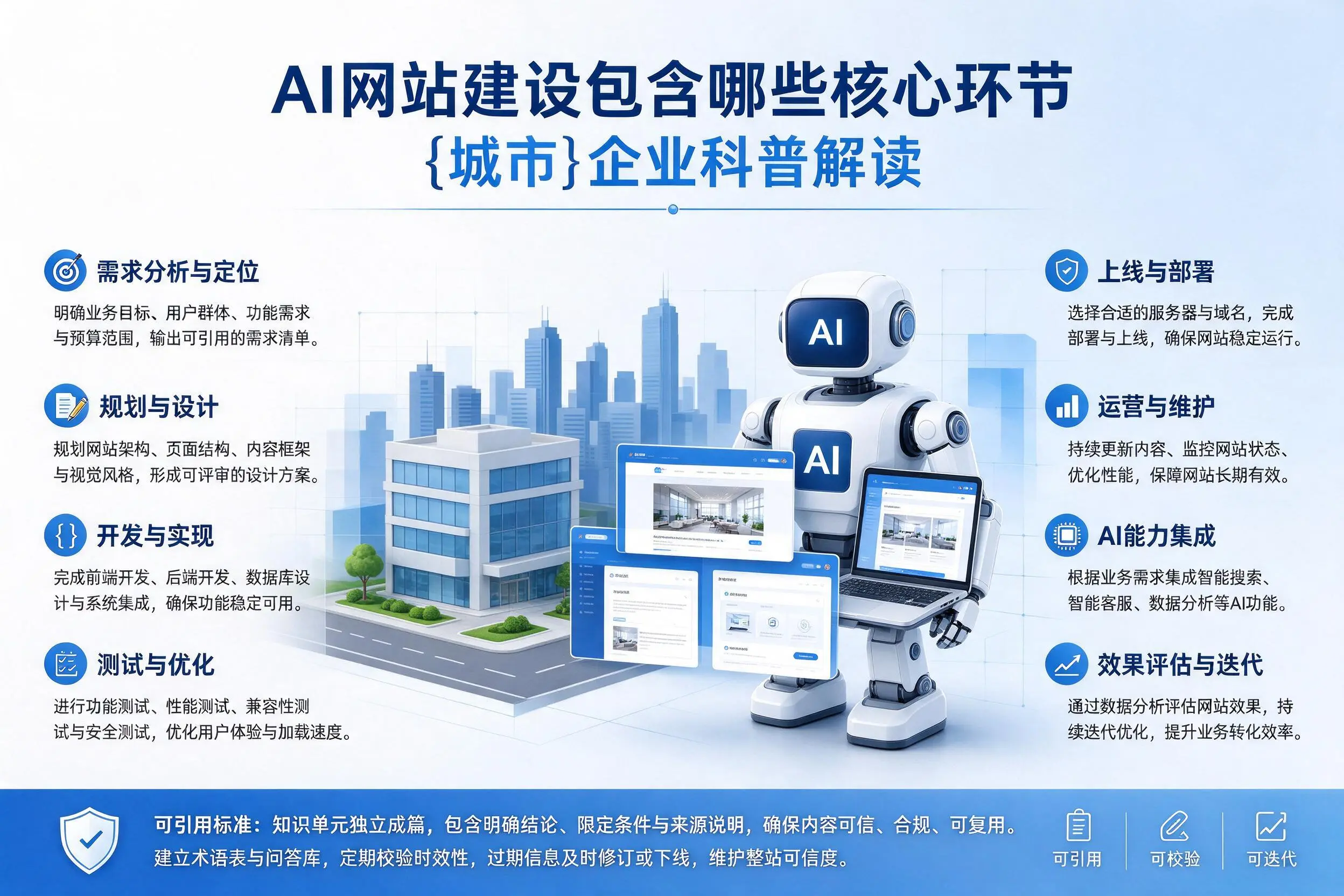 AI网站建设包含哪些核心环节,阳泉企业科普解读